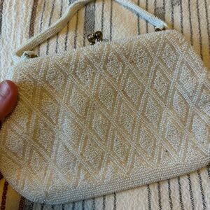 Vintage ivory beaded purse